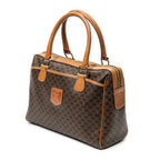 Handbag Vintage Small Slip Pocket Boston Brown Macadam Coated Canvas