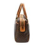 Handbag Vintage Small Slip Pocket Boston Brown Macadam Coated Canvas