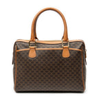 Handbag Vintage Small Slip Pocket Boston Brown Macadam Coated Canvas