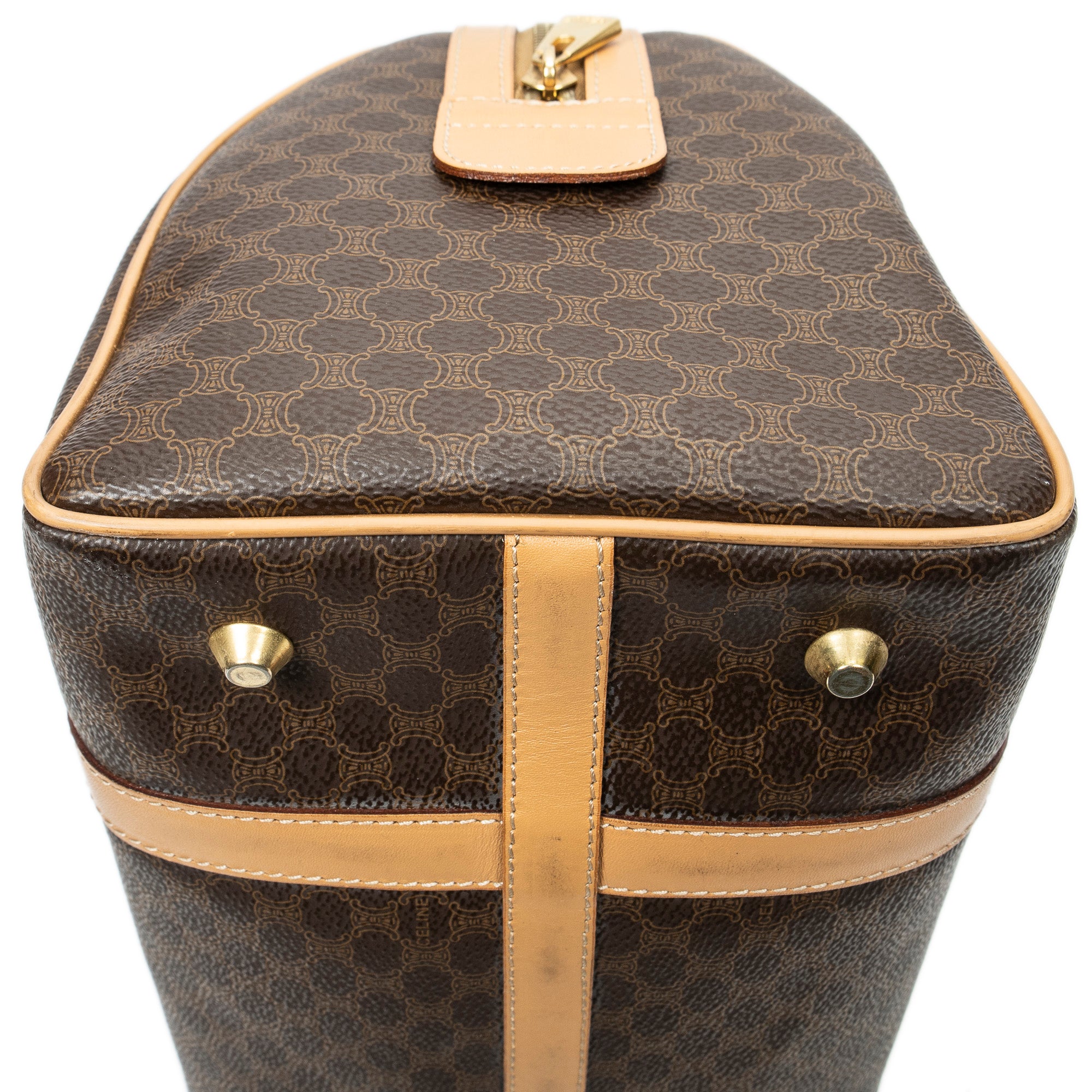 Handbag Vintage Small Boston Beige Macadam Coated Canvas