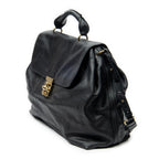 Shoulder Bag Large Elsie Satchel Black Grained Leather