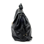 Shoulder Bag Large Elsie Satchel Black Grained Leather