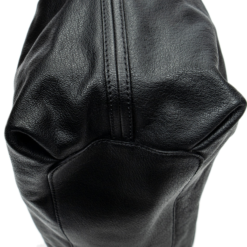 Shoulder Bag Large Elsie Satchel Black Grained Leather