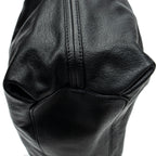 Shoulder Bag Large Elsie Satchel Black Grained Leather