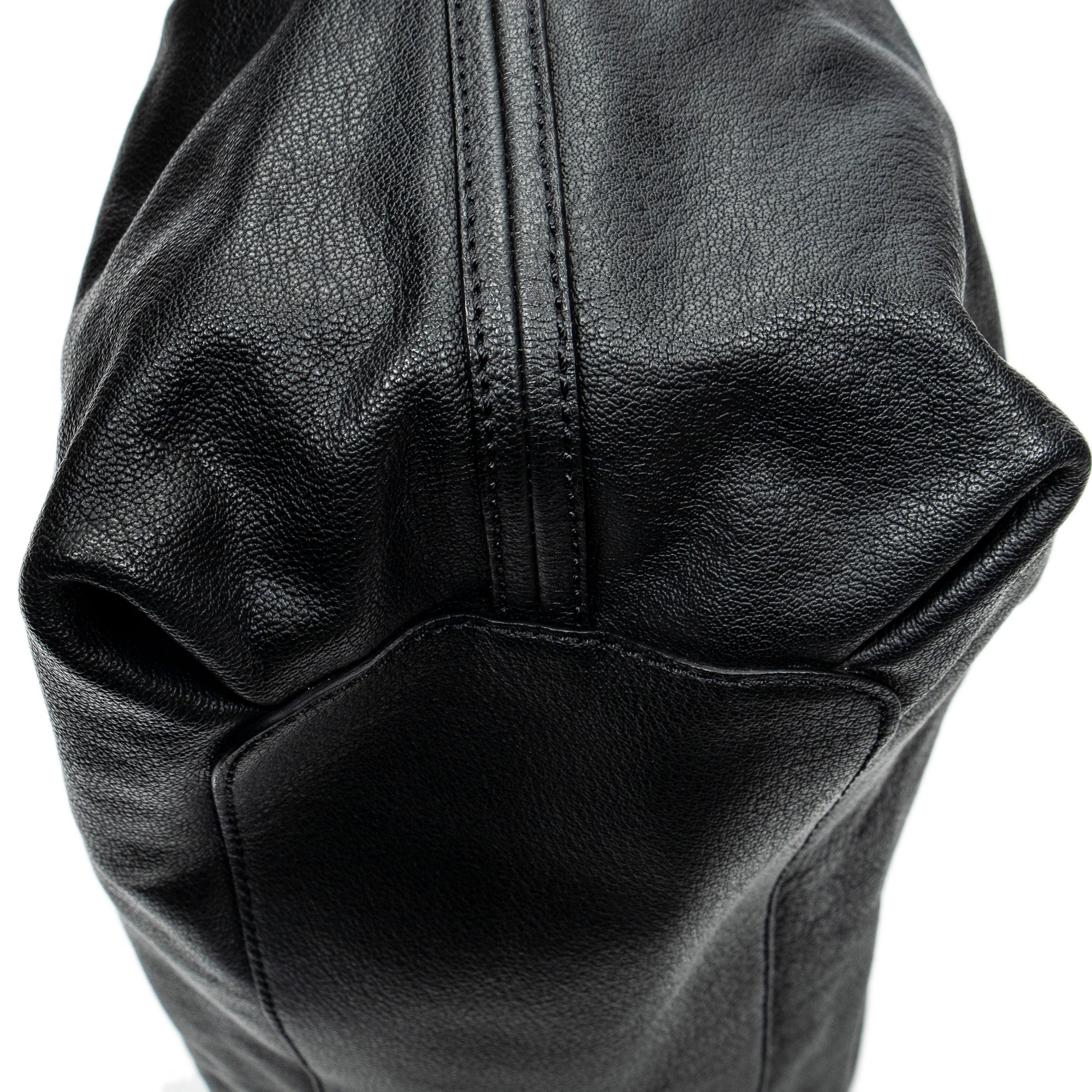 Shoulder Bag Large Elsie Satchel Black Grained Leather