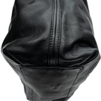 Shoulder Bag Large Elsie Satchel Black Grained Leather