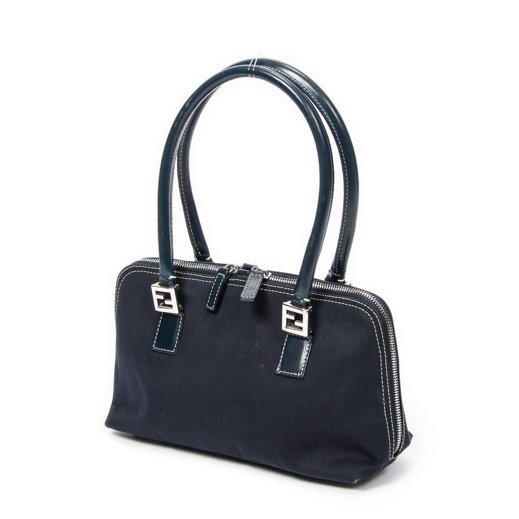 Bolso de Hombro Pequeño FF Boston Lona Azul Marino