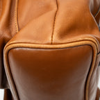 Mochila grande de bambú Piel de becerro color camel