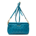 Shoulder Bag Frame Clutch Crossbody Blue Nappa Matelasse Leather