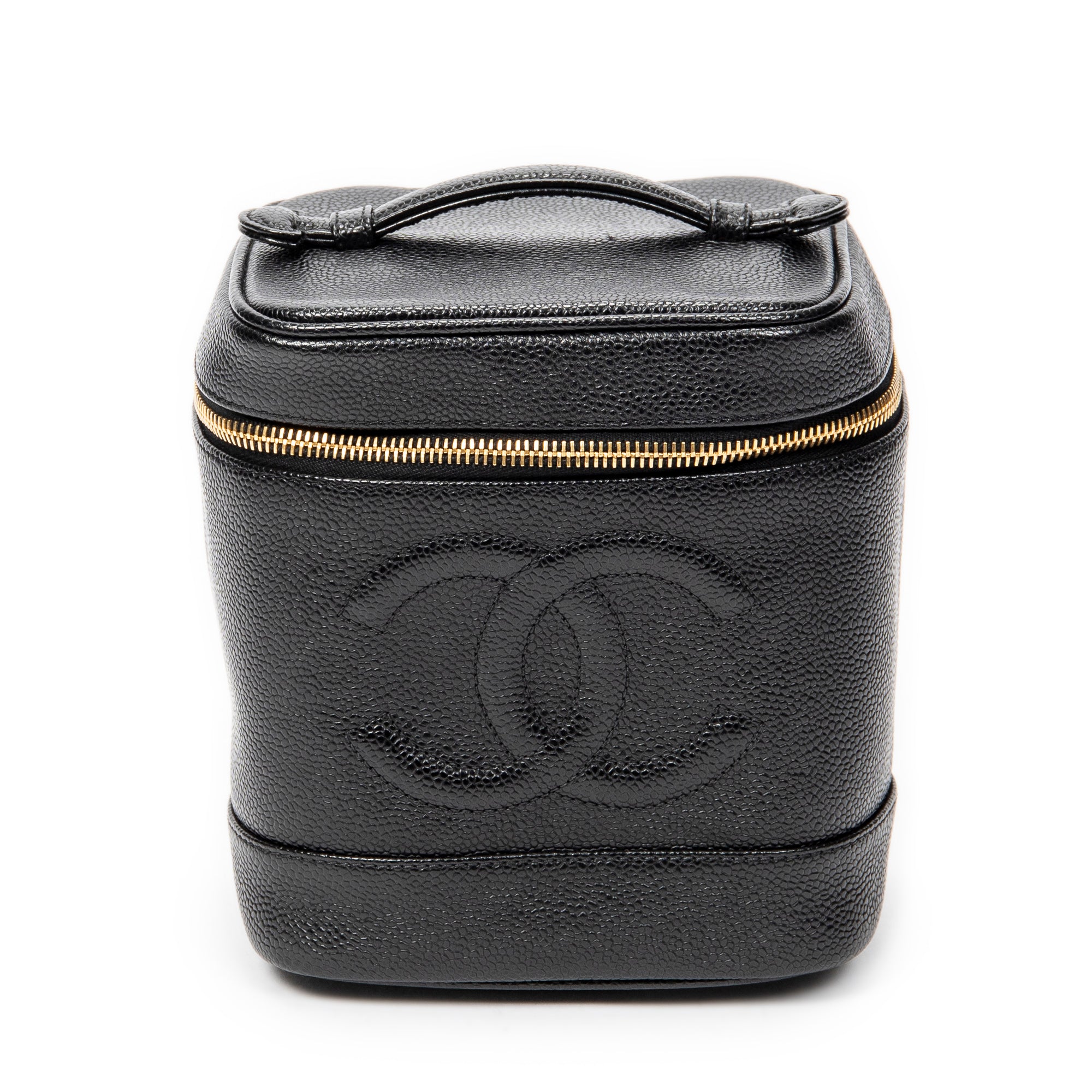 Handbag CC Tall Vanity Case Black Caviar Leather