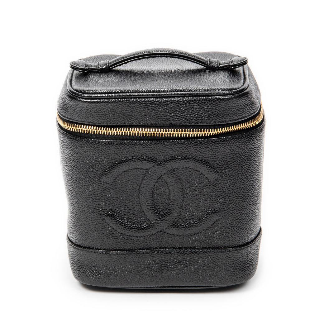 Handbag CC Tall Vanity Case Black Caviar Leather
