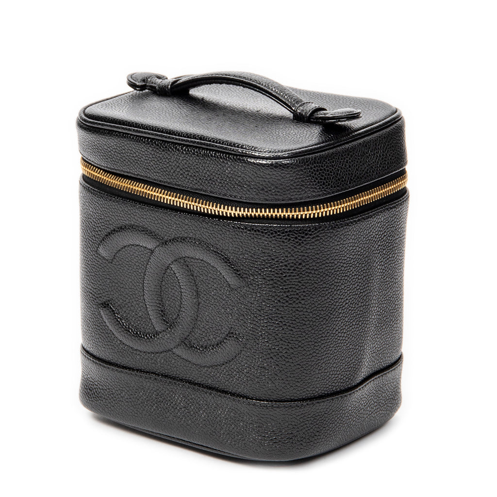 Handbag CC Tall Vanity Case Black Caviar Leather