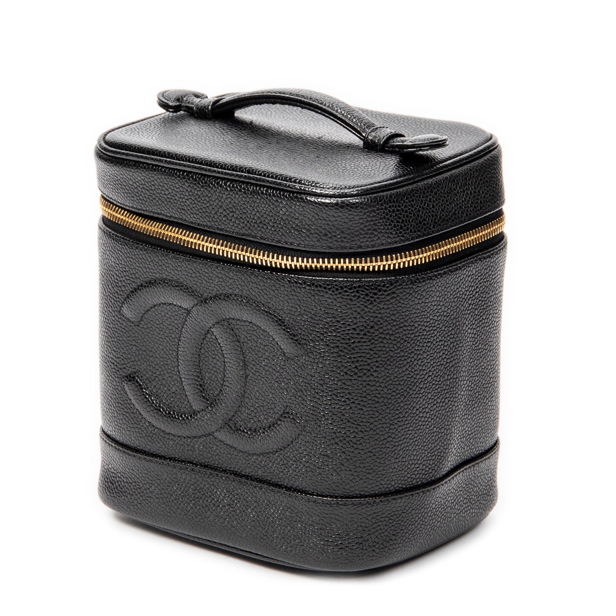 Handbag CC Tall Vanity Case Black Caviar Leather