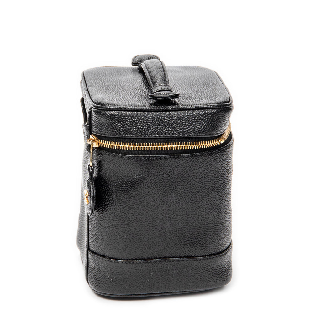 Handbag CC Tall Vanity Case Black Caviar Leather