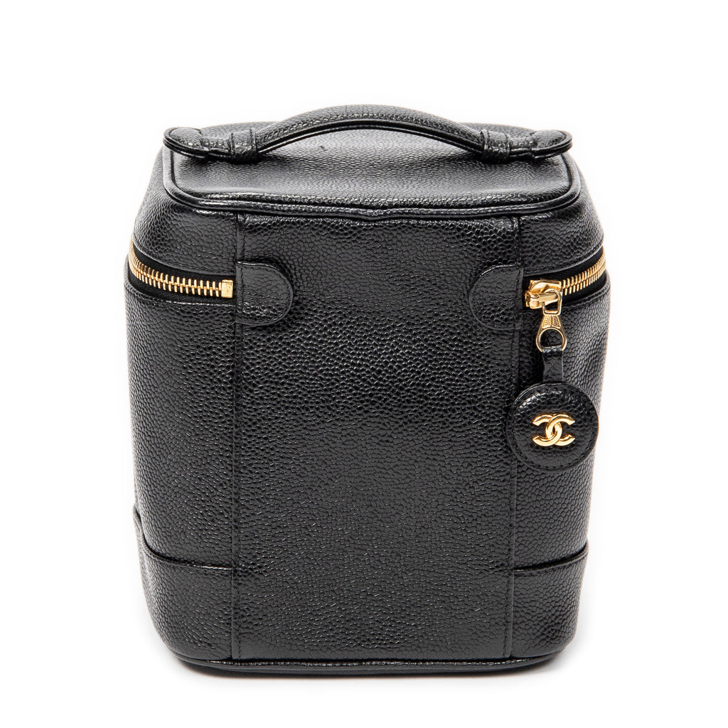 Handbag CC Tall Vanity Case Black Caviar Leather