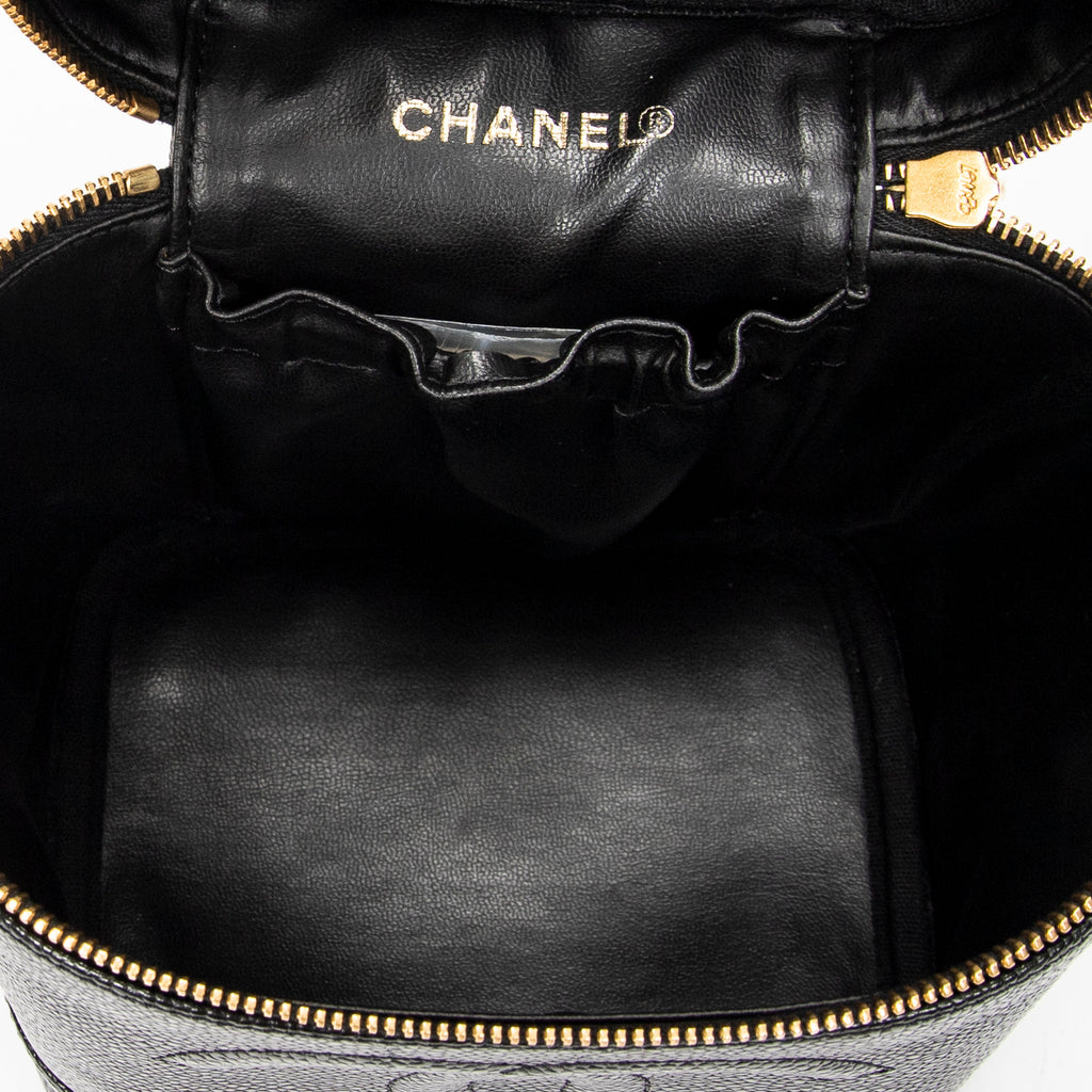 Handbag CC Tall Vanity Case Black Caviar Leather