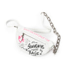 Waist Bag Graffiti Souvenir Belt Bag White Graffiti Distressed Leather