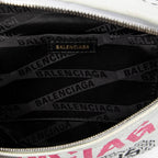 Waist Bag Graffiti Souvenir Belt Bag White Graffiti Distressed Leather