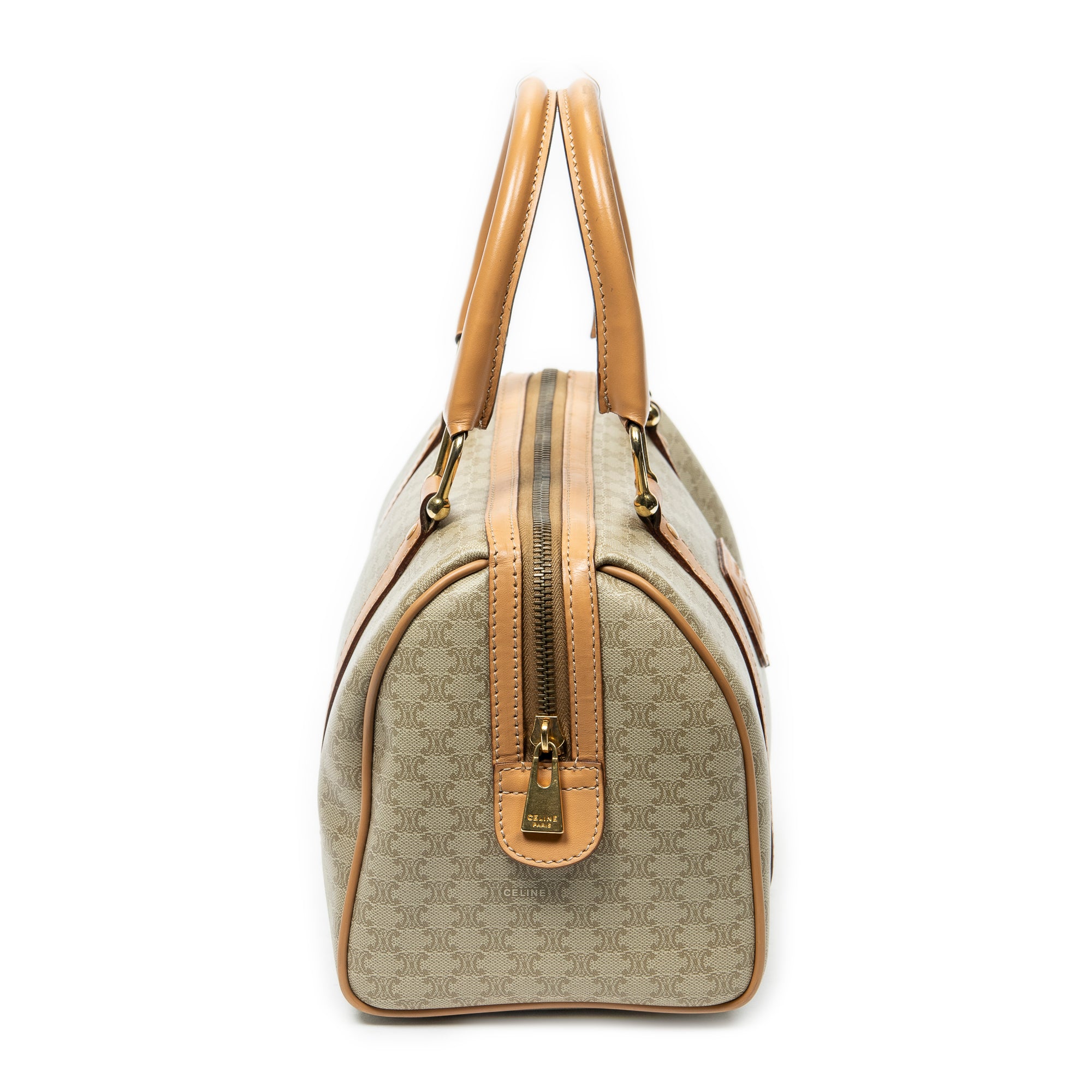 Handbag Mini Boston Beige Macadam Coated Canvas