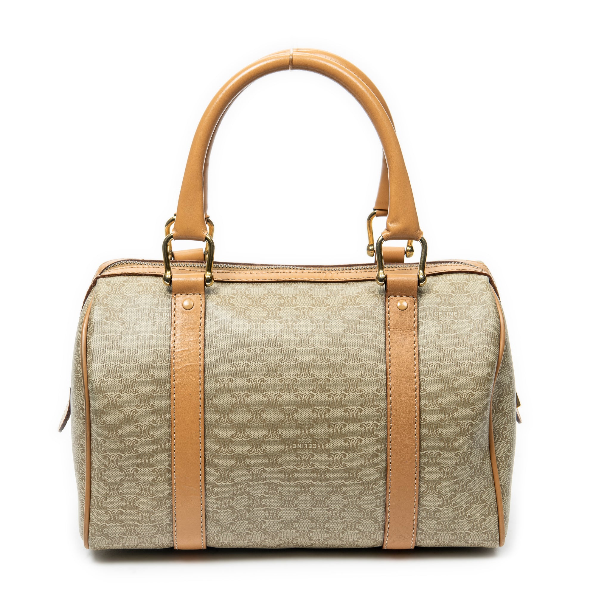 Handbag Mini Boston Beige Macadam Coated Canvas