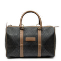 Bolsa de viaje vintage pequeña Boston de lona revestida gris oscuro con diseño de panal