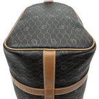 Bolsa de viaje vintage pequeña Boston de lona revestida gris oscuro con diseño de panal