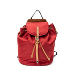 Mochila con cordón de lona de nailon rojo