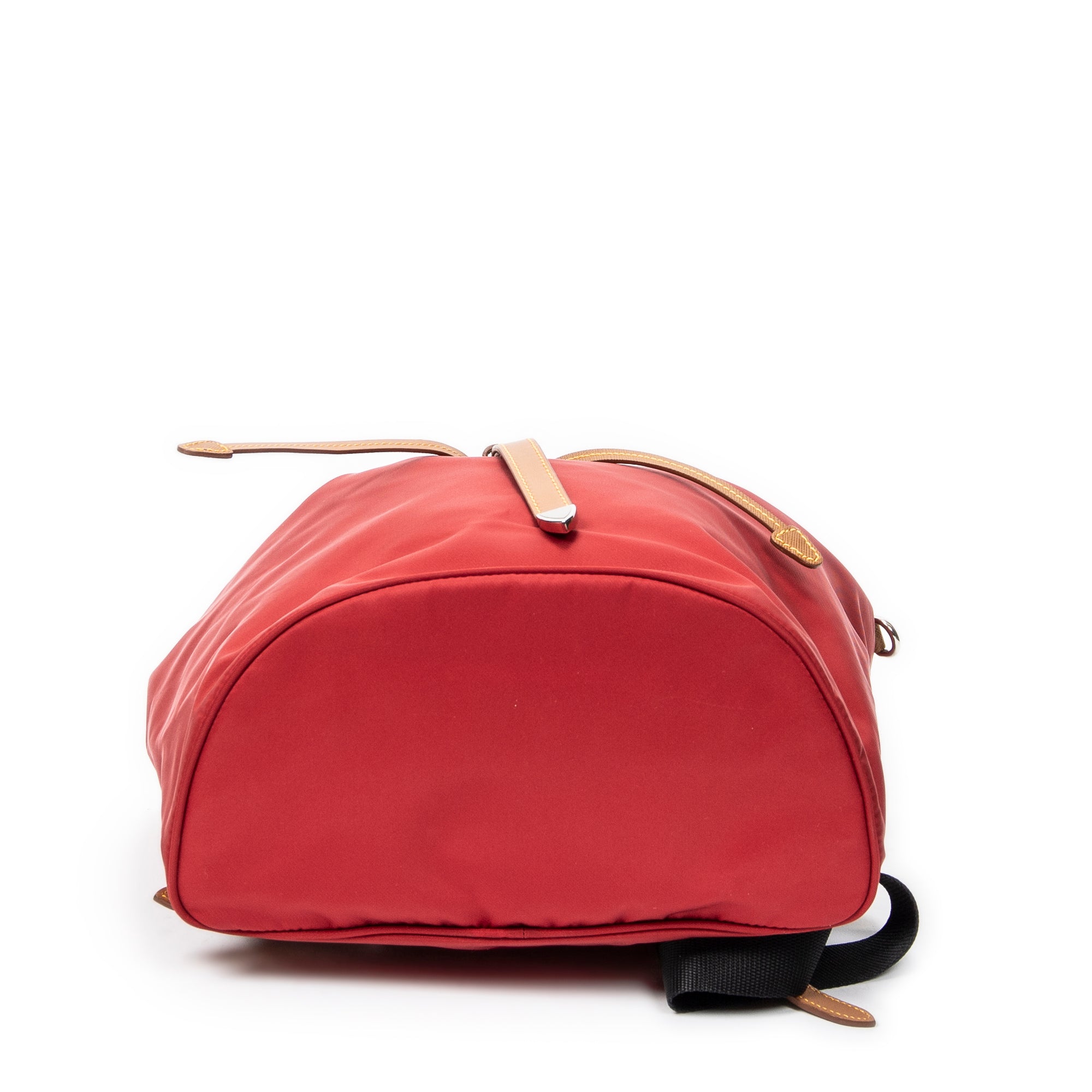 Mochila con cordón de lona de nailon rojo