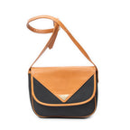 Shoulder Bag Vintage Flap Crossbody Tan Woven Coated Canvas