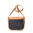 Shoulder Bag Vintage Flap Crossbody Tan Woven Coated Canvas