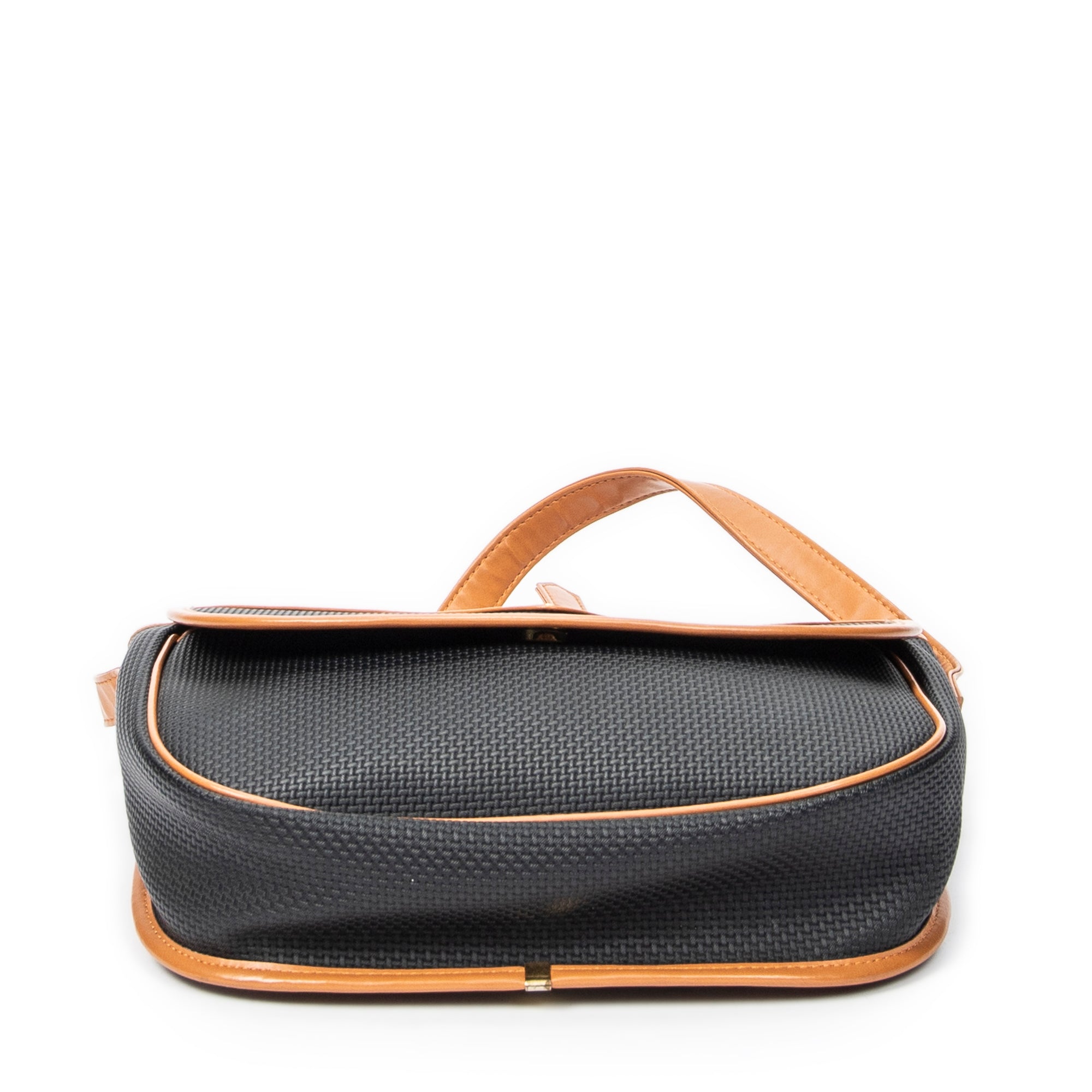 Shoulder Bag Vintage Flap Crossbody Tan Woven Coated Canvas