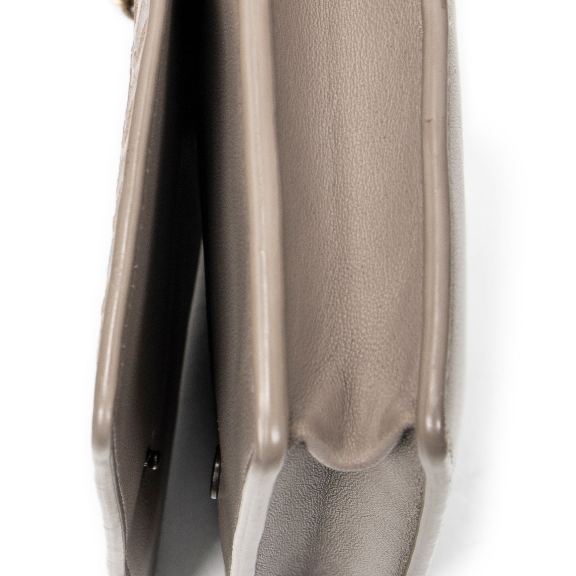 Shoulder Bag Flap Wallet on Chain Grey Intrecciato Leather