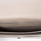 Shoulder Bag Flap Wallet on Chain Grey Intrecciato Leather
