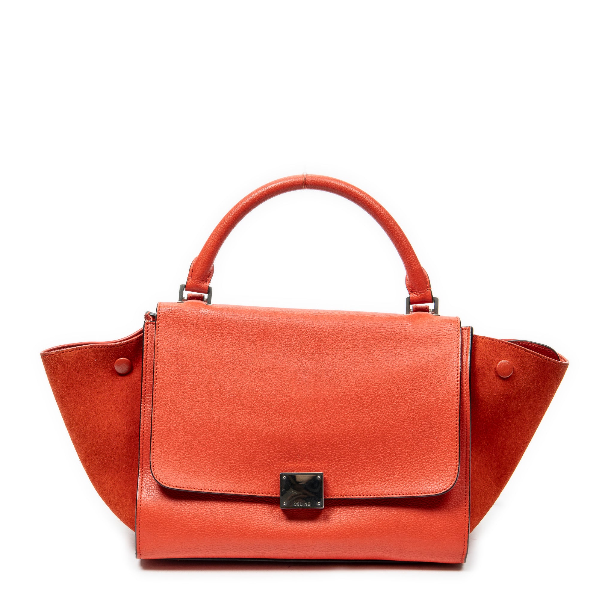Shoulder Bag Small Trapeze Red Grained Calfskin Leather