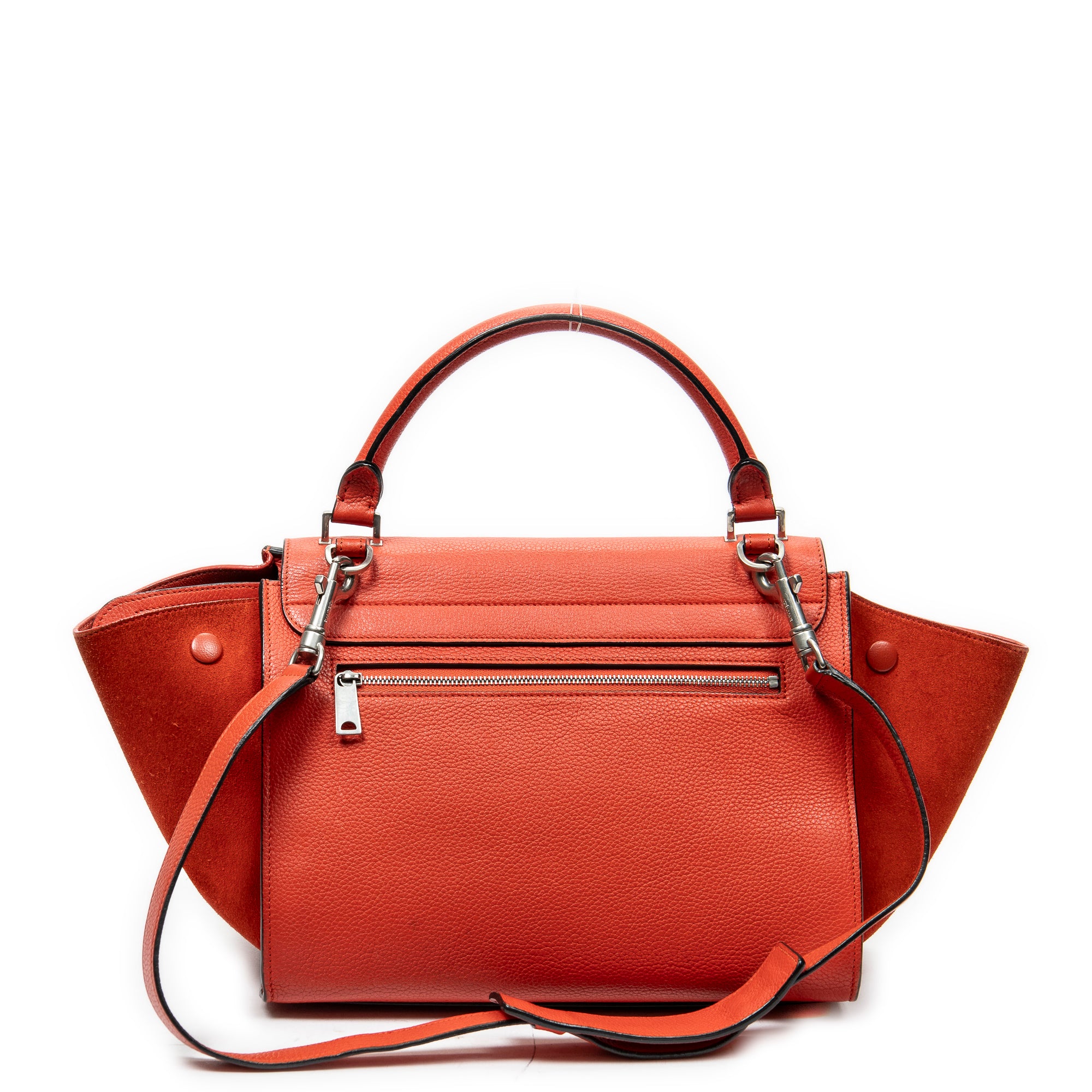 Shoulder Bag Small Trapeze Red Grained Calfskin Leather