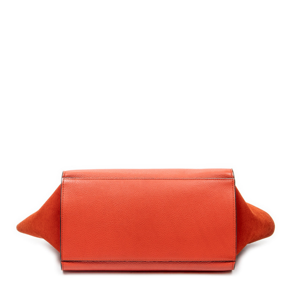 Shoulder Bag Small Trapeze Red Grained Calfskin Leather