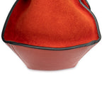 Shoulder Bag Small Trapeze Red Grained Calfskin Leather