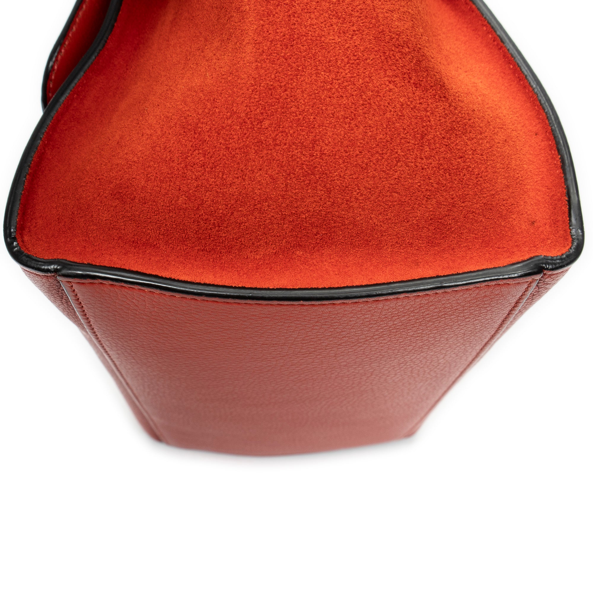 Shoulder Bag Small Trapeze Red Grained Calfskin Leather