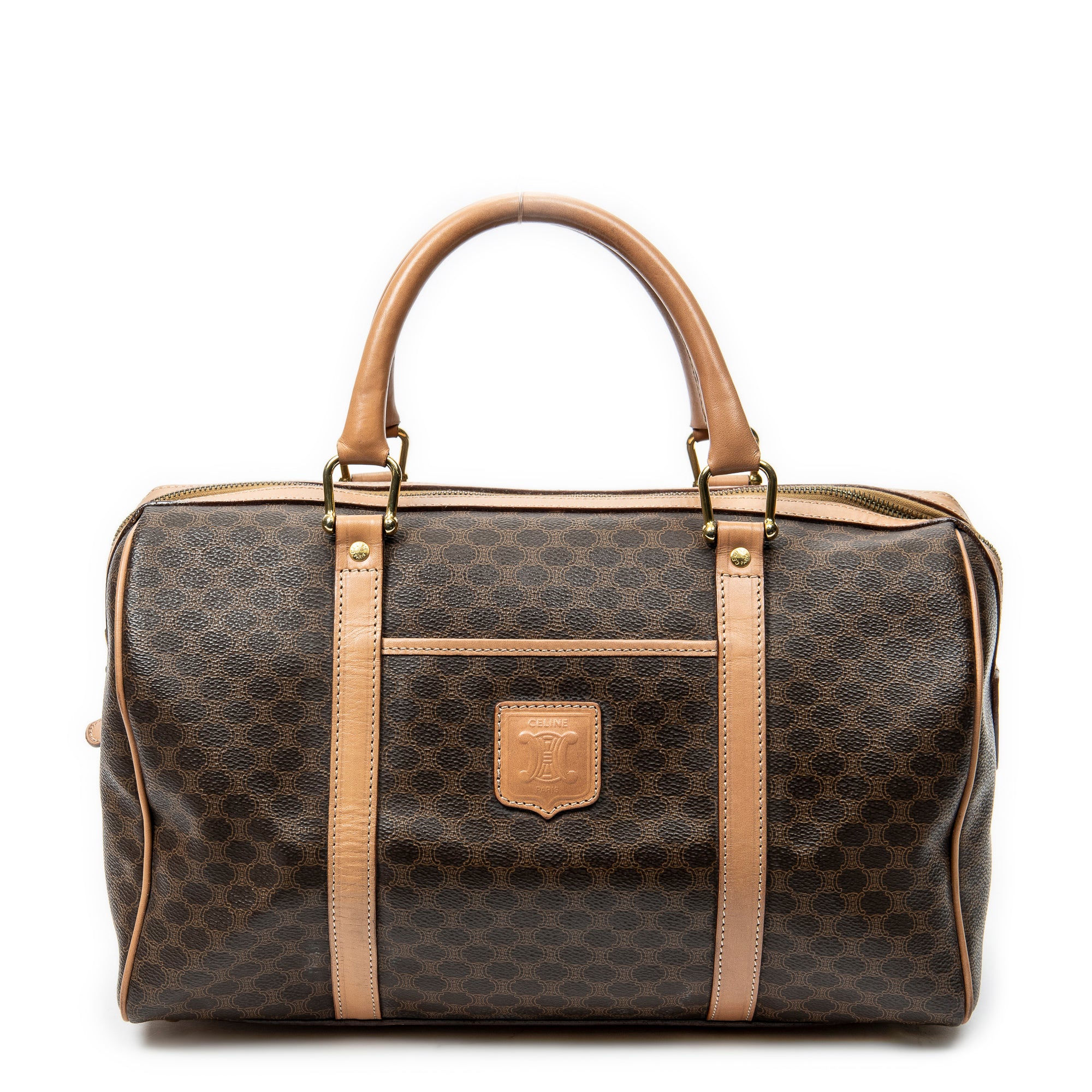 Handbag Medium Boston Beige Macadam Coated Canvas
