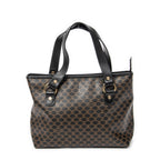 Handbag Small Zip Tote Black Macadam Coated Canvas