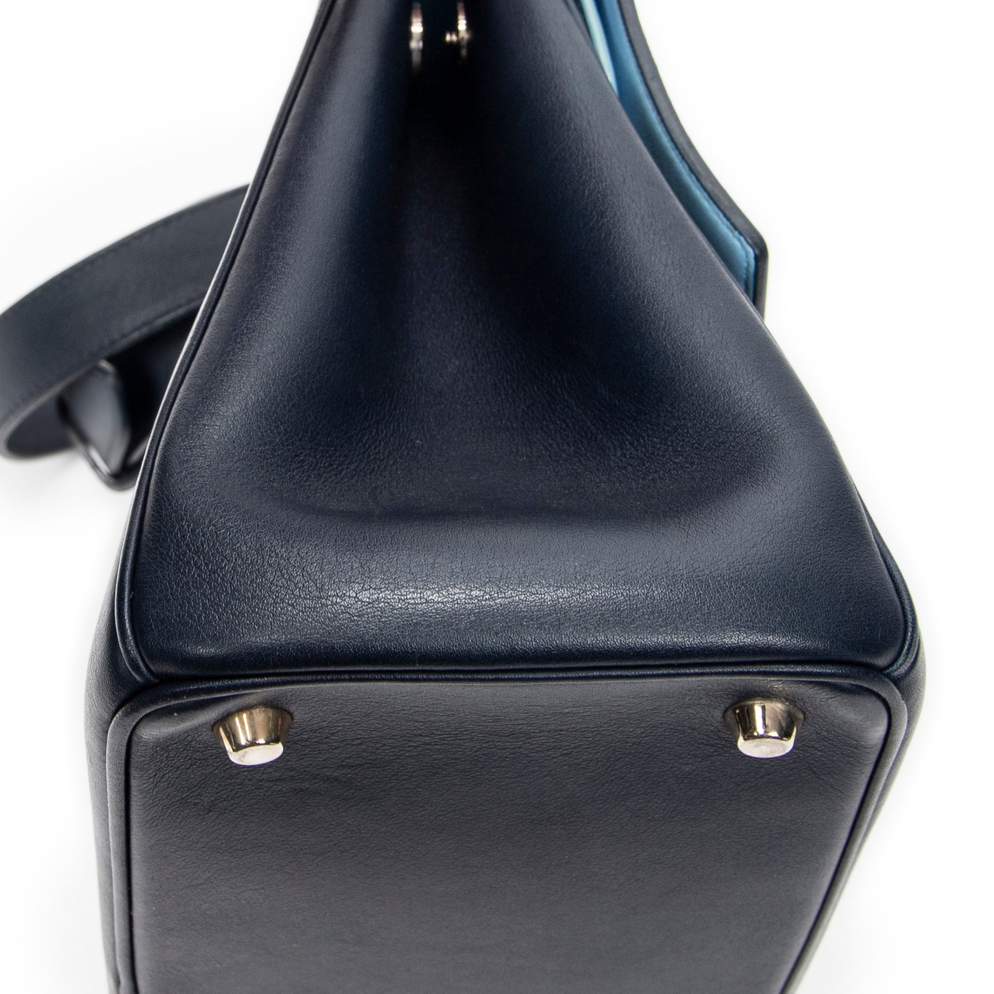 Shoulder Bag Small Tricolor Be Dior Flap Navy Calfskin Leather