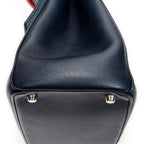 Shoulder Bag Small Tricolor Be Dior Flap Navy Calfskin Leather
