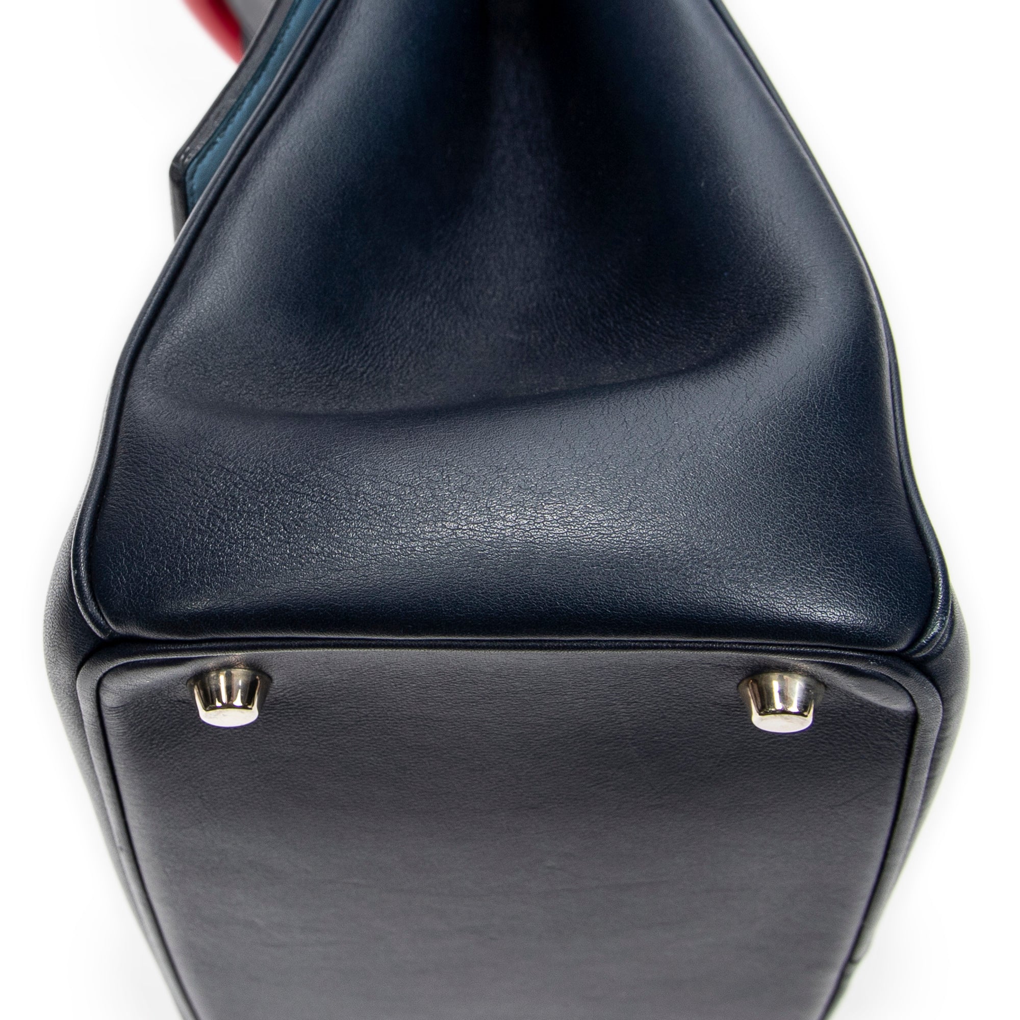 Shoulder Bag Small Tricolor Be Dior Flap Navy Calfskin Leather