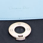 Shoulder Bag Small Tricolor Be Dior Flap Navy Calfskin Leather