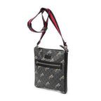 Bolso de hombro Tigers GG Square Messenger Supreme de lona revestida negra