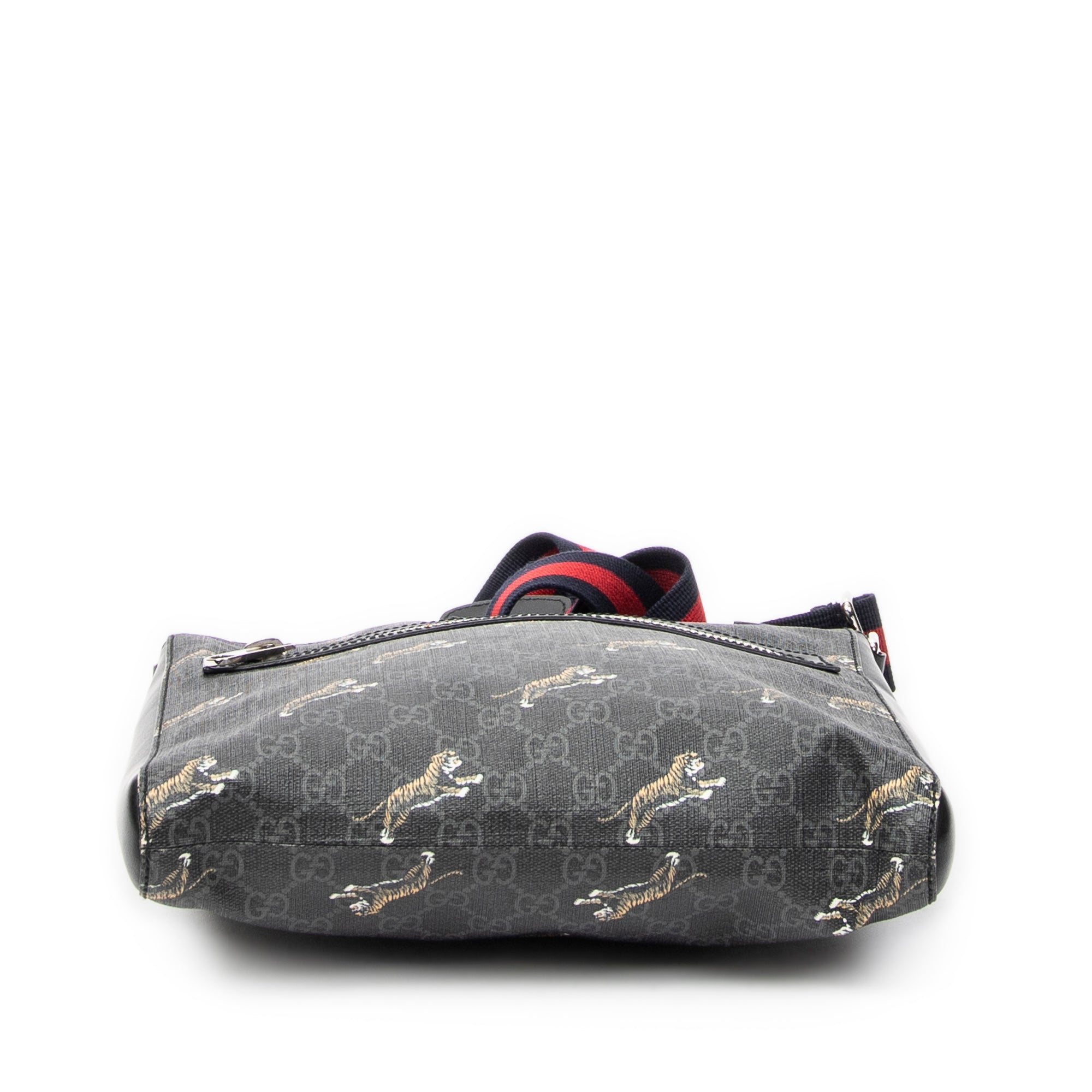 Bolso de hombro Tigers GG Square Messenger Supreme de lona revestida negra