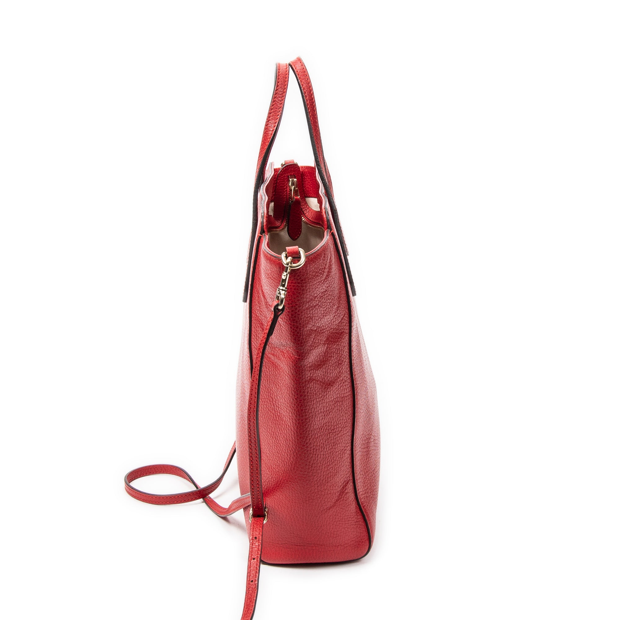 Gucci - Sac porté main moyen Swing - Rouge