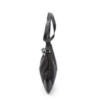 Bolso de hombro Messenger de media luna de lona vaquera negra con monograma