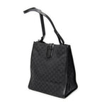 Shoulder Bag Vertical Tote Black Monogrammed Canvas