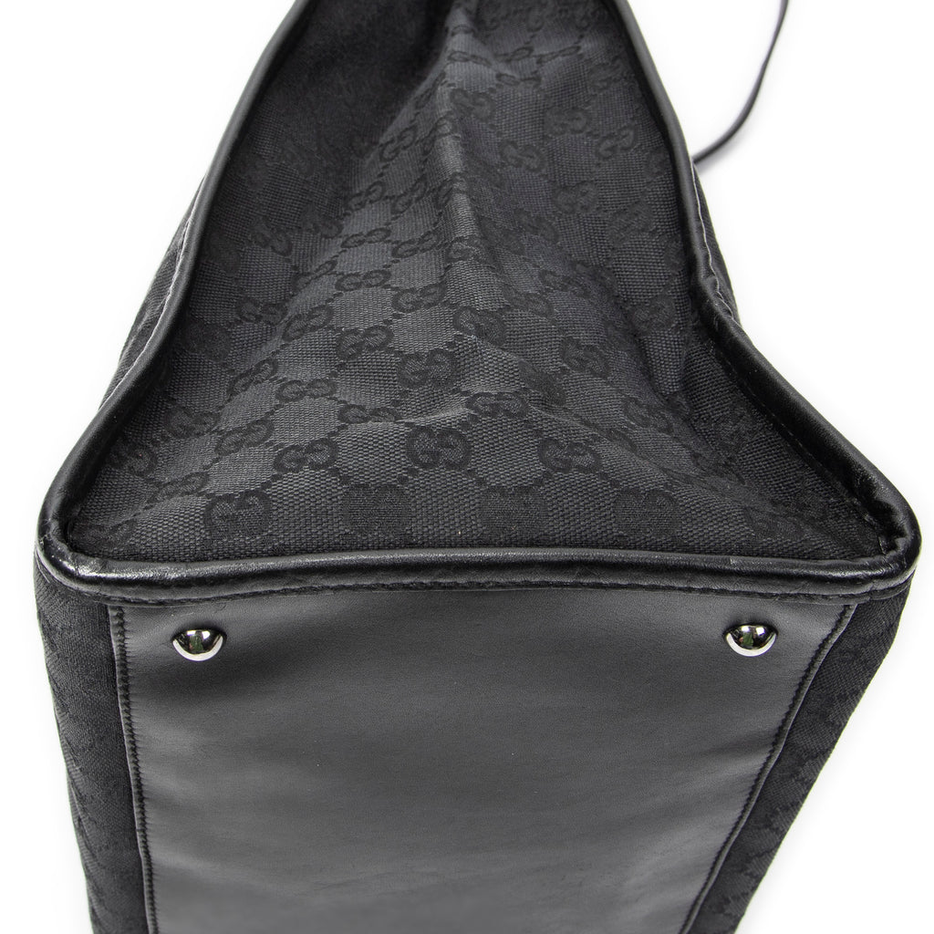 Shoulder Bag Vertical Tote Black Monogrammed Canvas